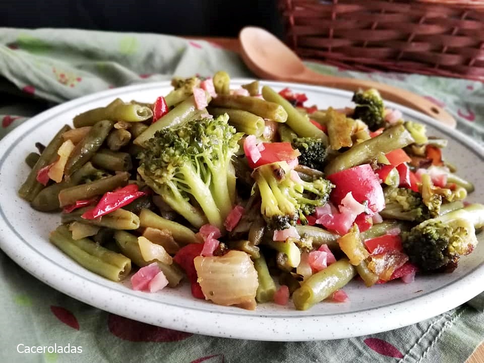 verduras salteadas con jamón (2)